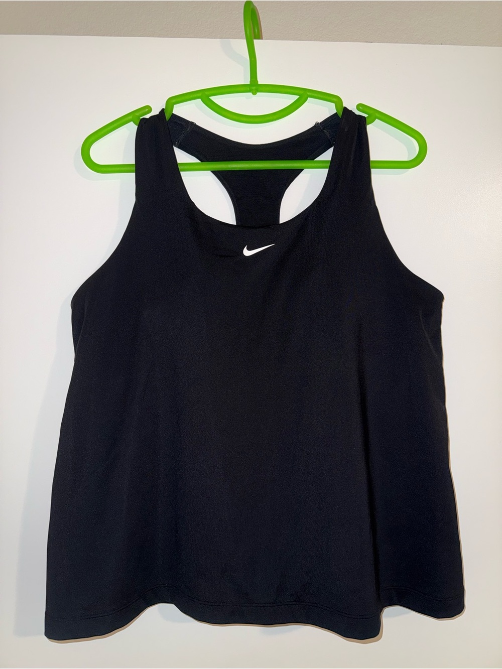 Nike Black Racerback Performance Tank with White Swoosh